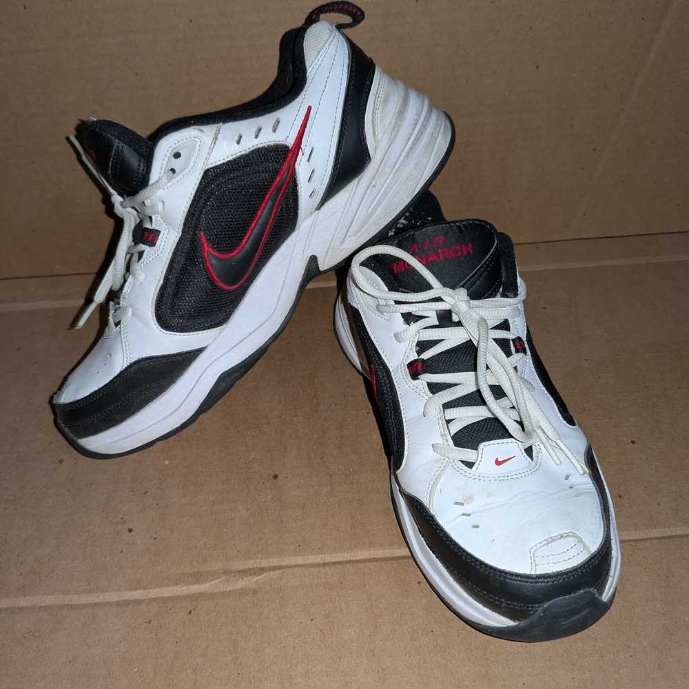 Nike Air Monarch IV White Black Red Sneakers
